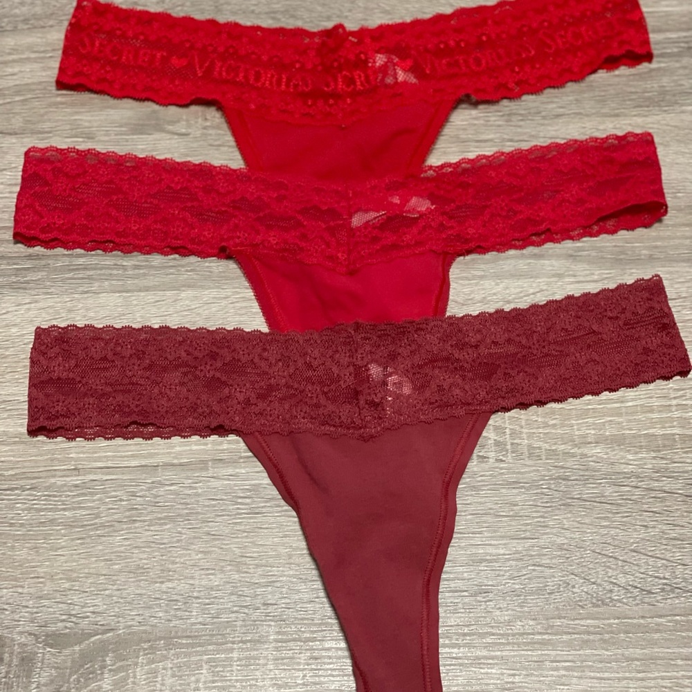 Bundle of 3 Victoria’s Secret cotton thongs with LaCie waist
